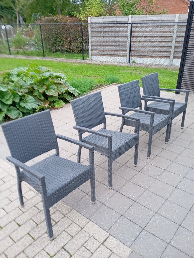 Tafel tuintafel met stoelen, Tuin en Terras, Ophalen, Gebruikt, Rechthoekig, Aluminium