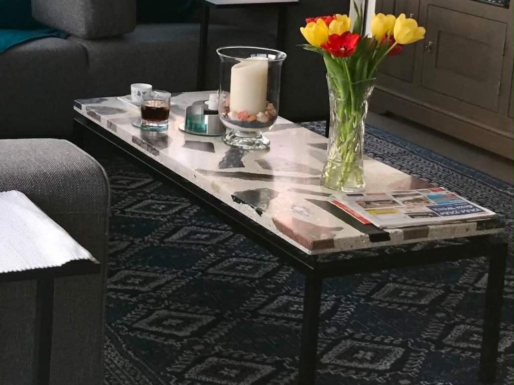Vintage Palladiana marmeren salontafel - 120X50, Huis en Inrichting, Ophalen, Gebruikt, 100 tot 150 cm, Vintage