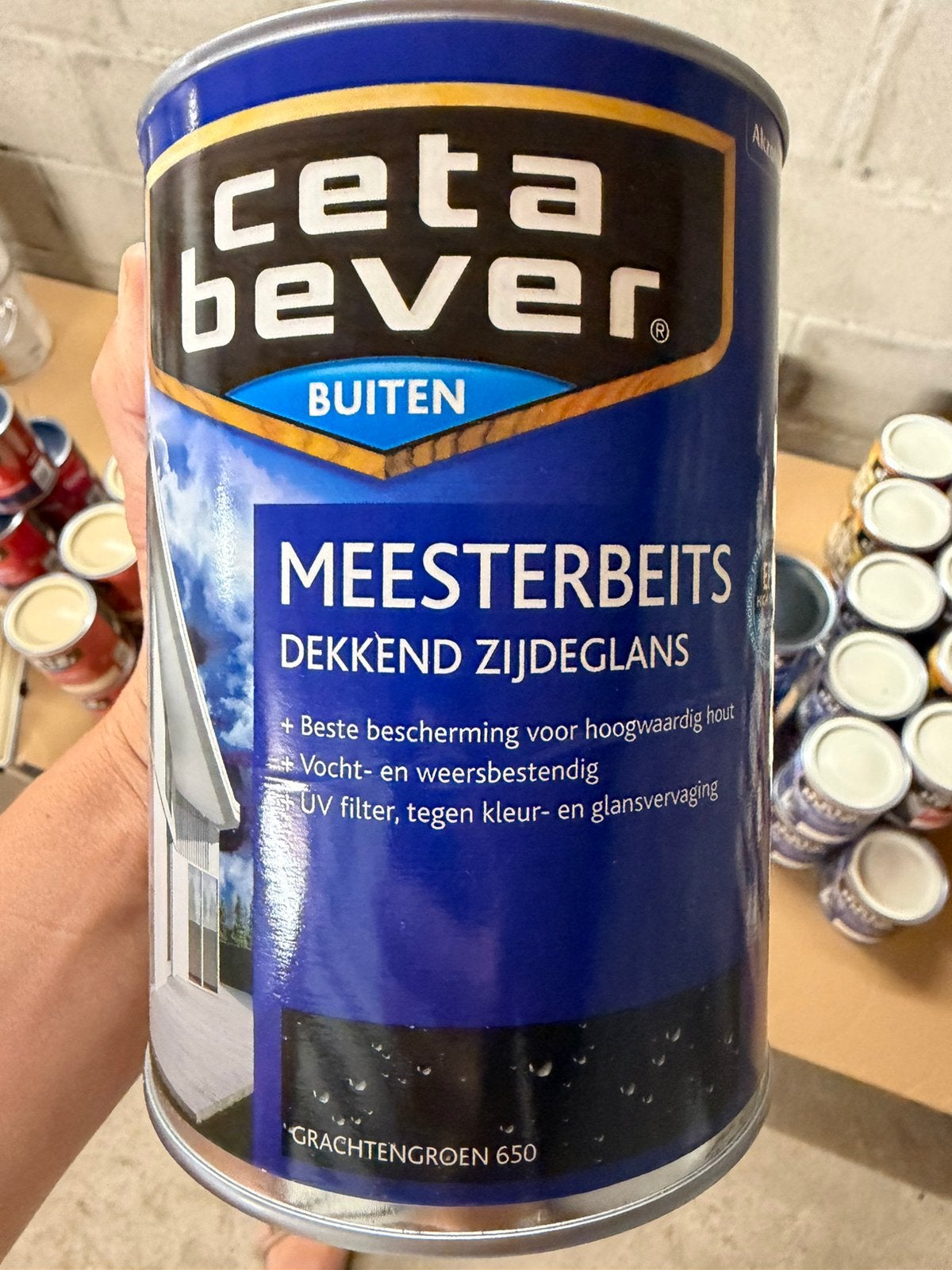 Cetabever dekkende beits grachtengroen 1,25liter, Ophalen of Verzenden, Nieuw