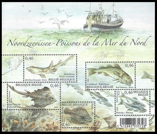 BL130 Timbres Nature Poisson de la Mer du Nord, Timbres & Monnaies, Timbres | Europe | Belgique, Envoi, Timbre-poste, Neuf