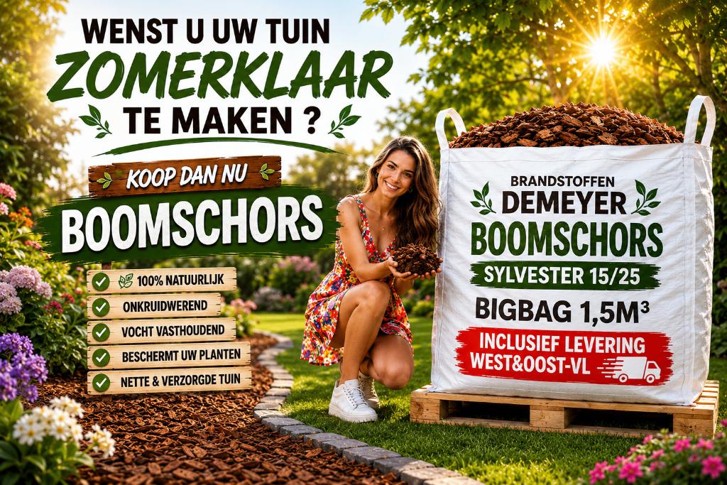 BOOMSCHORS / GRATIS LEVERING IN WEST & OOST-VLAANDEREN, Jardin & Terrasse, Terre & Fumier, Envoi, Écorce de pin