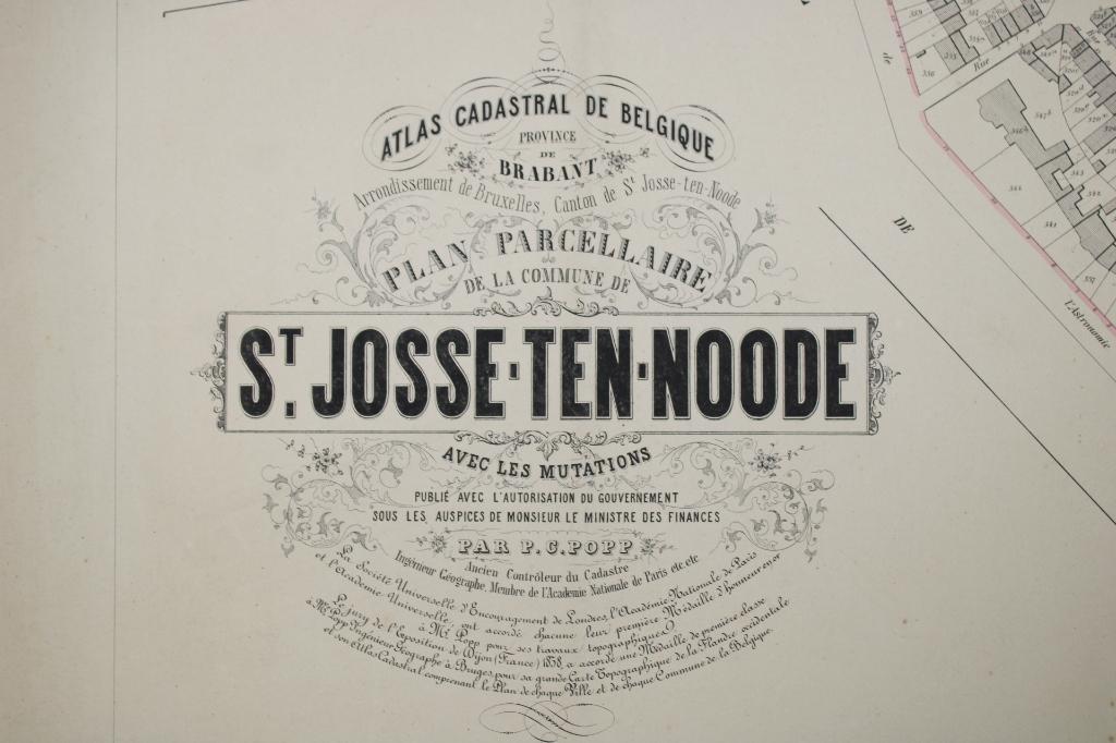 oude kaart van Sint-Joost-ten-Node, Brussel, 19de eeuw, Antiek en Kunst, Ophalen