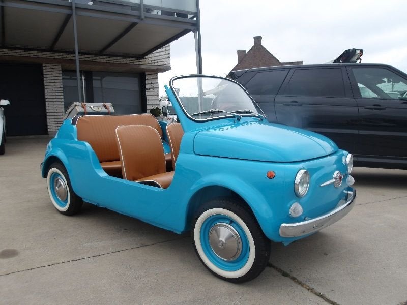 FIAT 500 JOLLY BENZINE 06-64, Auto's, Blauw, Bedrijf, Handgeschakeld, Berline