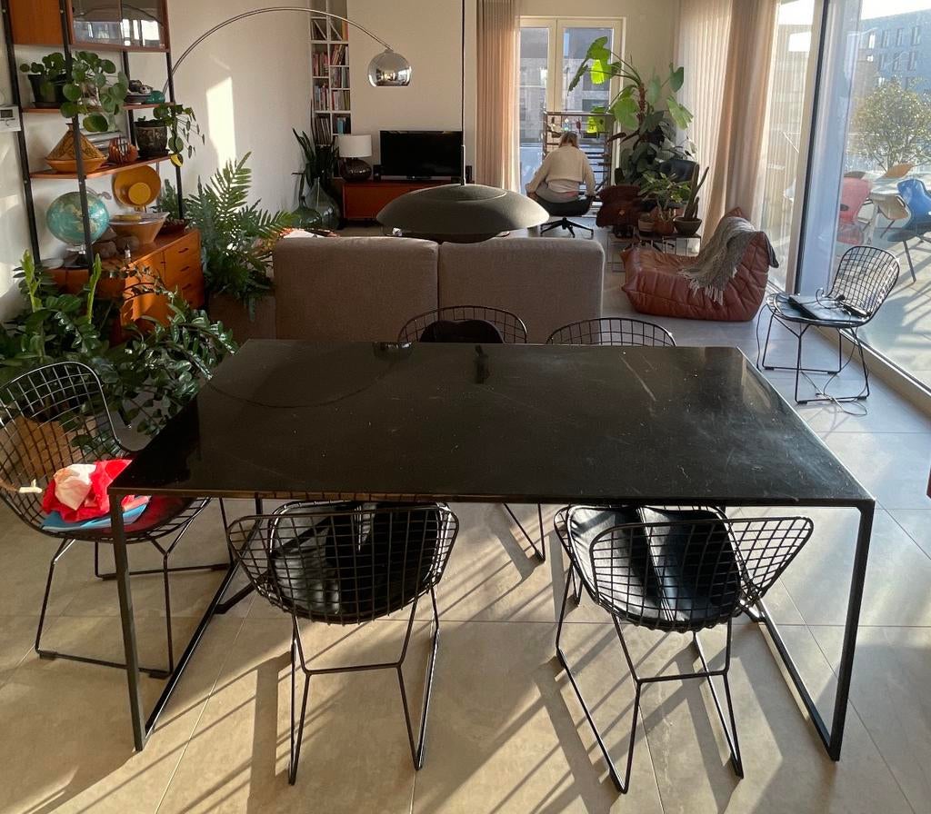 Zwarte marmeren tafel, Ophalen, Overige materialen, Gebruikt, 50 tot 100 cm