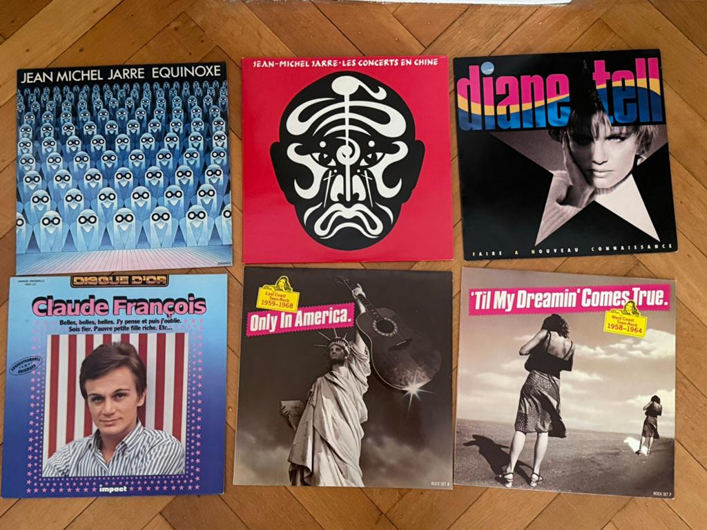 Vinyles 33 T (Jarre, Birkin, Faithfull, Hardy, Christophe, Enlèvement, Utilisé