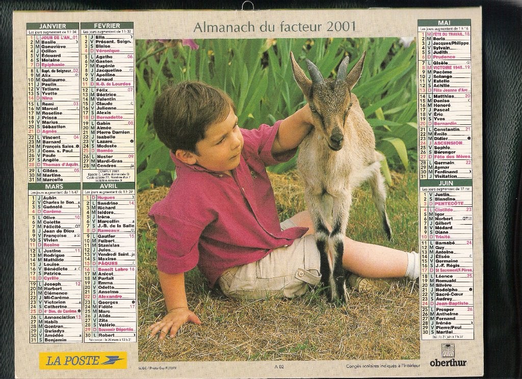 Calendrier des P.T.T. de 1979 à ce jour, Diversen, Kalenders, Ophalen of Verzenden, Jaarkalender, Gebruikt