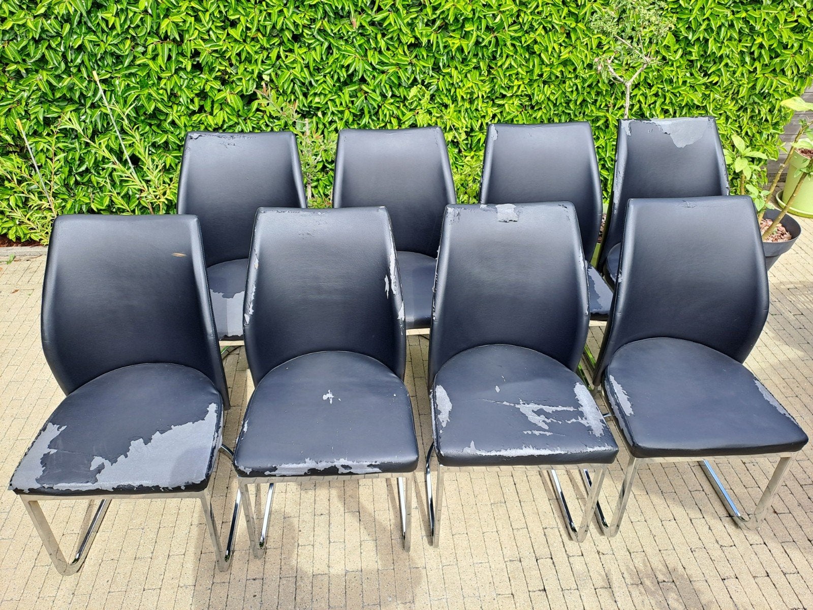 8x stoelen, Huis en Inrichting, Stoelen, Gebruikt, Vijf, Zes of meer stoelen, Zwart, Ophalen