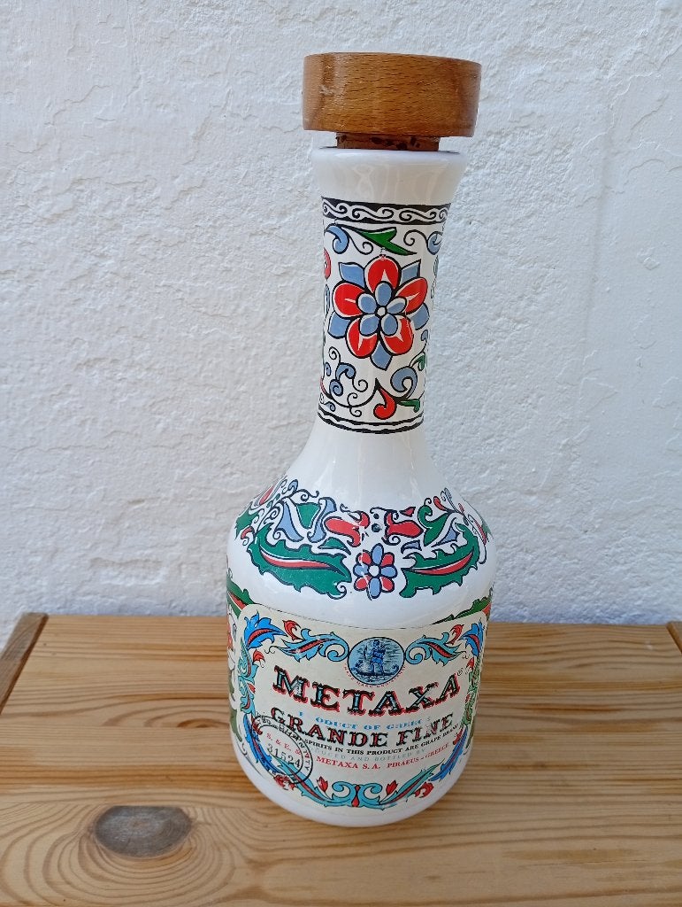 PÉPITE   Bouteille Porcelaine METAXA "Grande Fine" Numérotée, Enlèvement