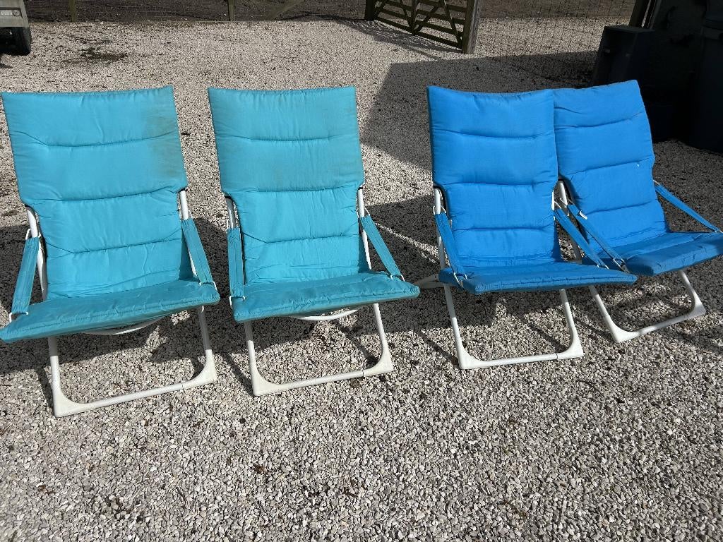 4 x chaises de plage, Enlèvement, Utilisé, Pliant