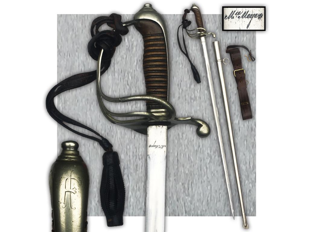 🚨Rare Sabre MEYER Officier Infanterie France Original, Enlèvement ou Envoi, Armée de terre, Épée ou sabre