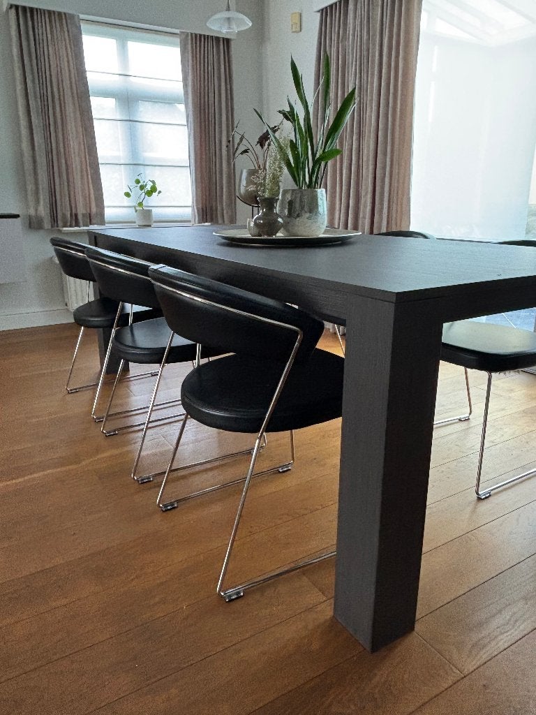 Tafel grijs 220x95 cm, Ophalen, Gebruikt, 50 tot 100 cm, Vijf personen of meer