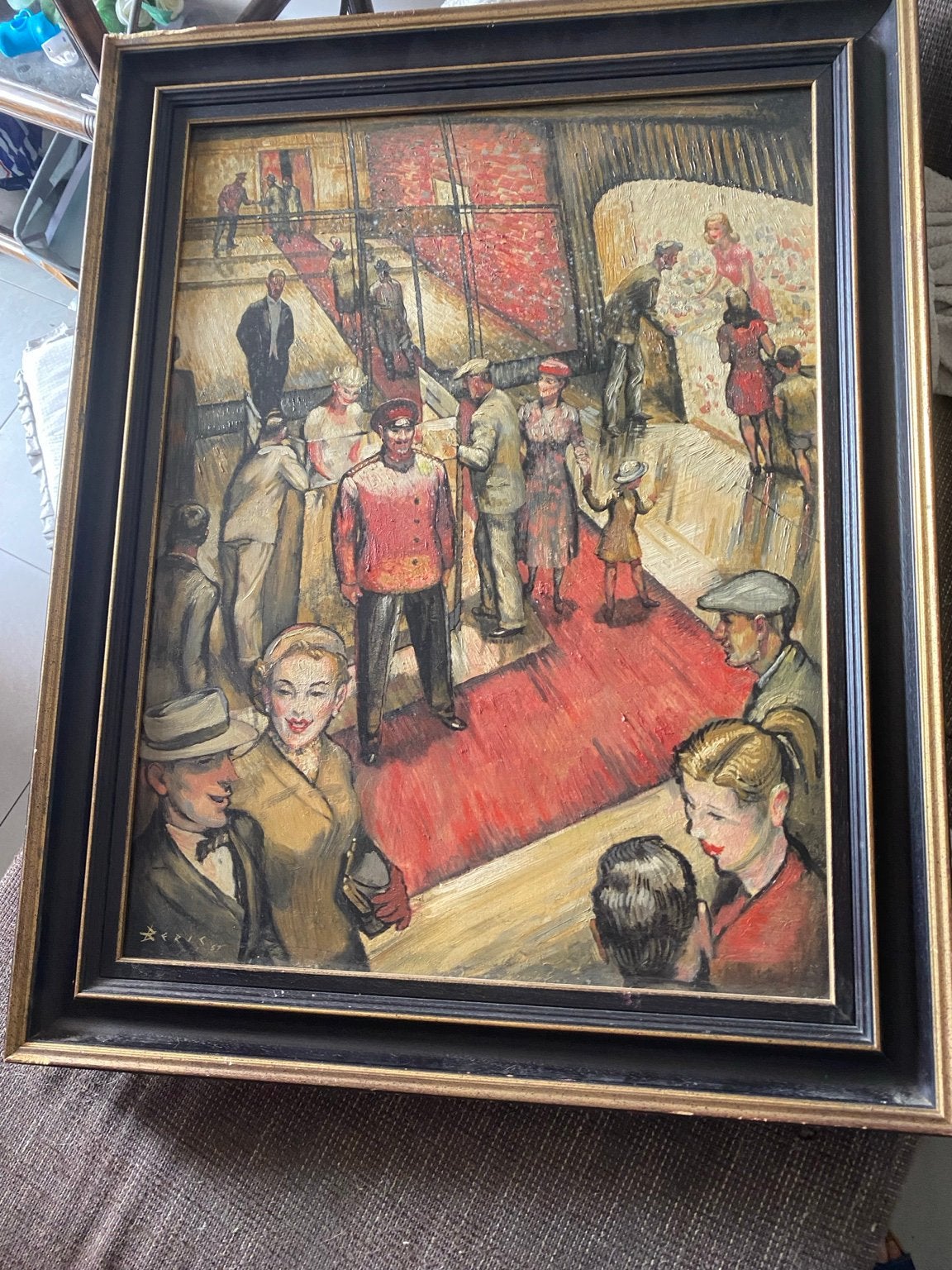 Origineel olieverfschilderij – Beric Young (1901)  Foyer,, Enlèvement, Peinture à l'huile