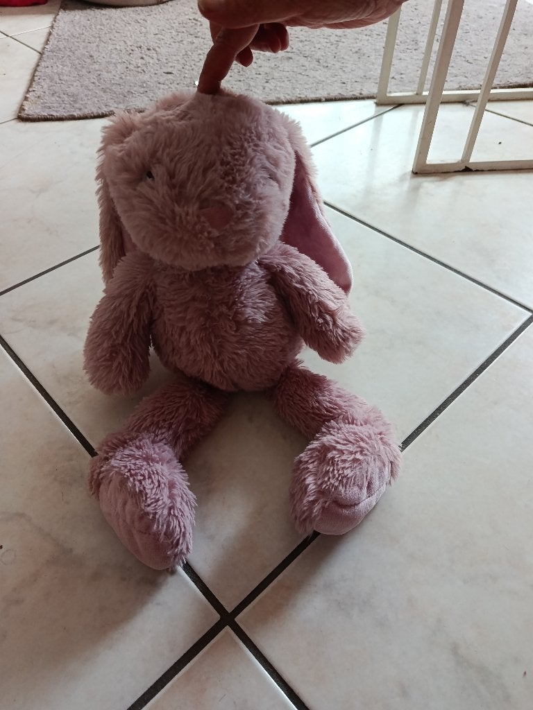 knuffel Velours konijn  merk ZD Trading roze(doos okt 2026), Enfants & Bébés, Enlèvement ou Envoi, Neuf, Rose, Lapin