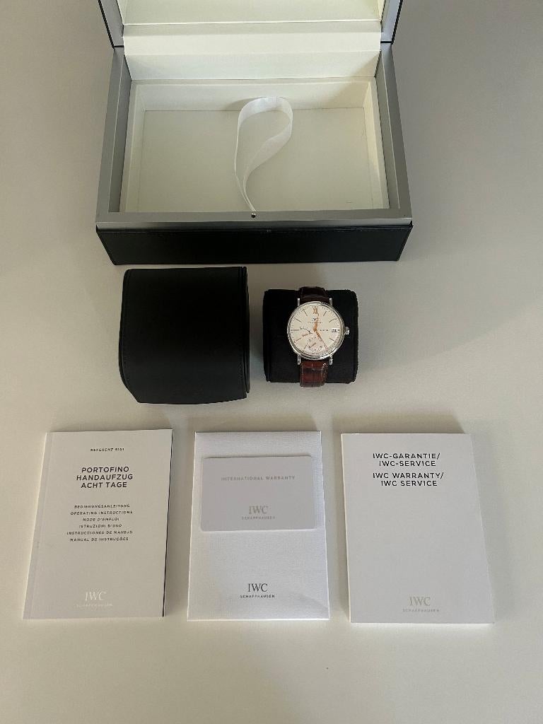 IWC Portofino à remontage manuel en huit jours (IW510103), Montre-bracelet, Autres marques, Cuir, Enlèvement