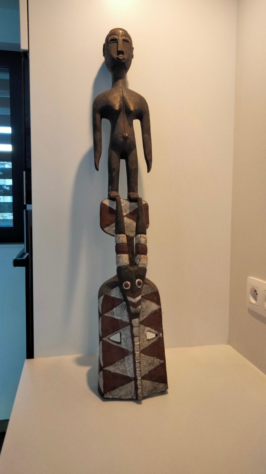 vintage tribal wall art Afrika deco masker, Antiek en Kunst, Afrika, Masker, Op te hangen, Ophalen