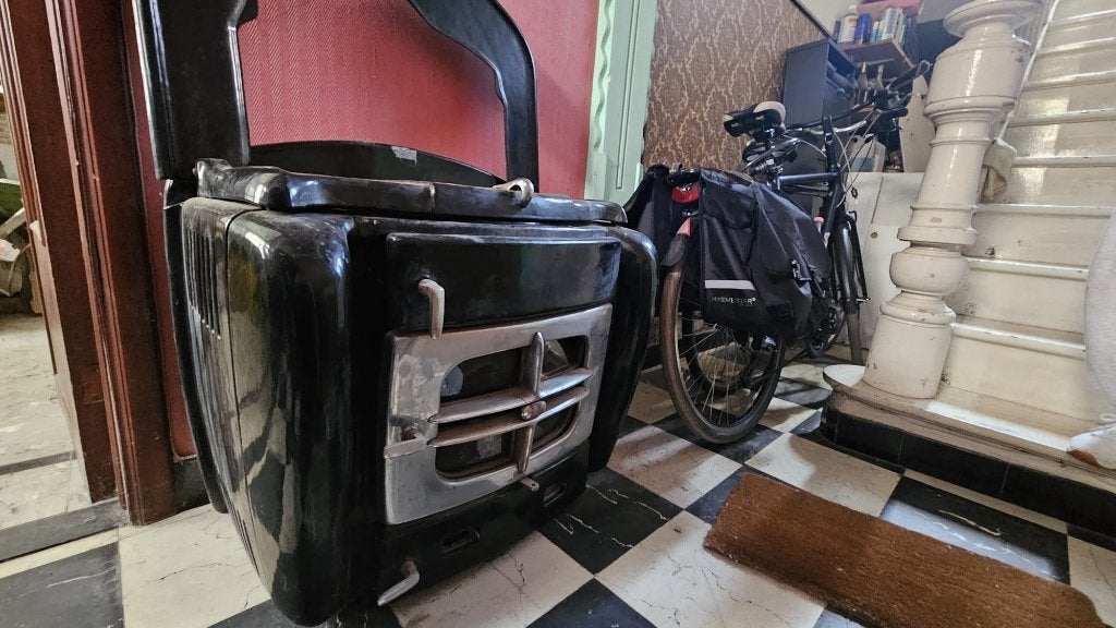 allesbrander kolenstoof feu continu vintage, Huis en Inrichting, Ophalen, Gebruikt, Vrijstaand, Hout