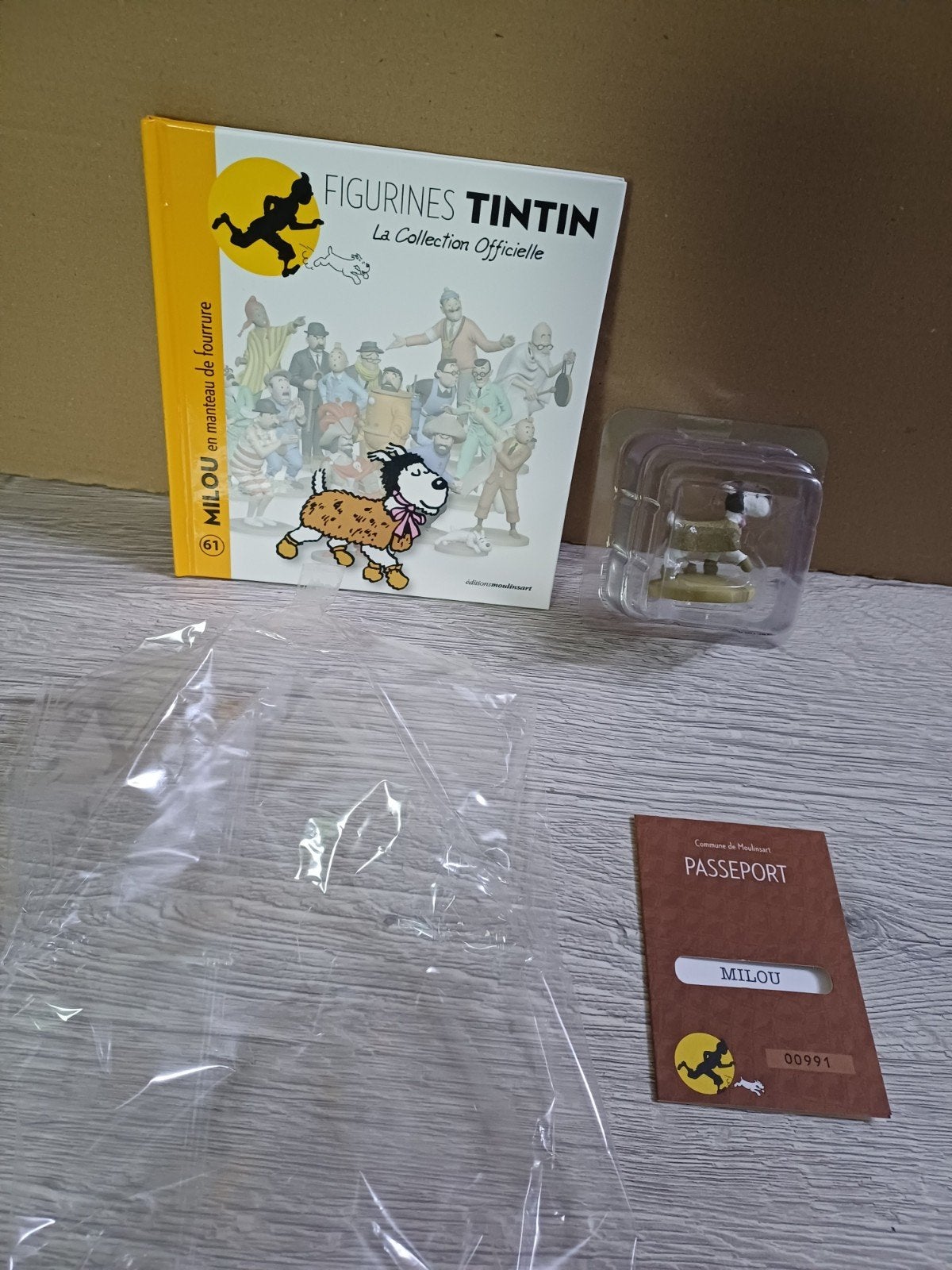 Figurine Milou 61 Tintin, Collections, Enlèvement ou Envoi, Tintin, Comme neuf, Statue ou Figurine