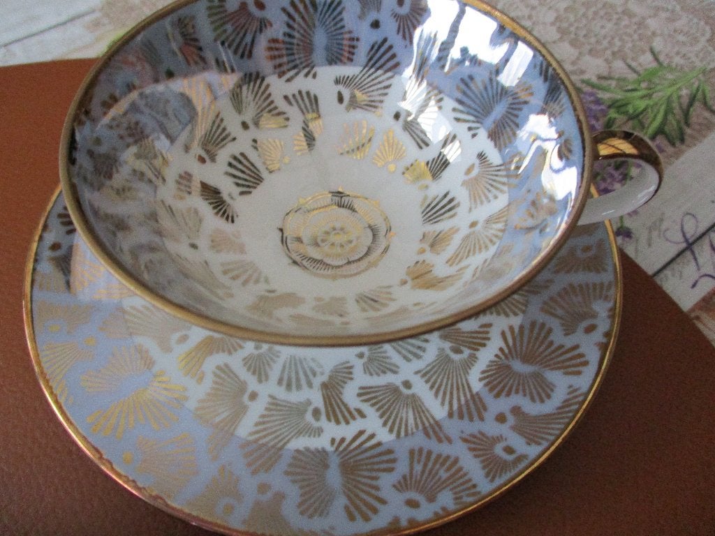 Rudolf Wachter tas met schotel en dessertbord Bavaria 57, Collections, Enlèvement ou Envoi, Comme neuf, Porcelaine, Tasse et/ou soucoupe