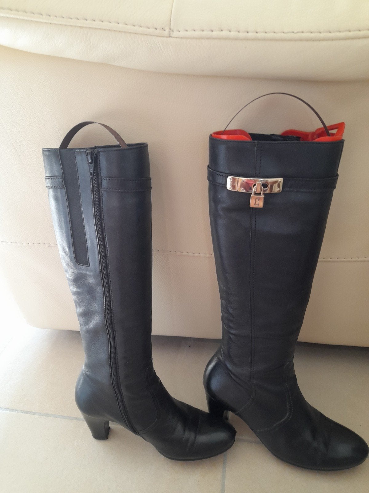 bottes noires en cuir. P37. Marque Gabor, Enlèvement ou Envoi, Noir