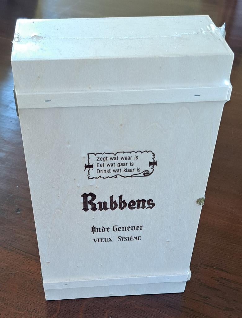 Rubbens oud Jenever kruik 3/4 VieuxSystème 35%, +4glas, kist, Verzamelen, Ophalen, Nieuw, Borrel- of Shotglas