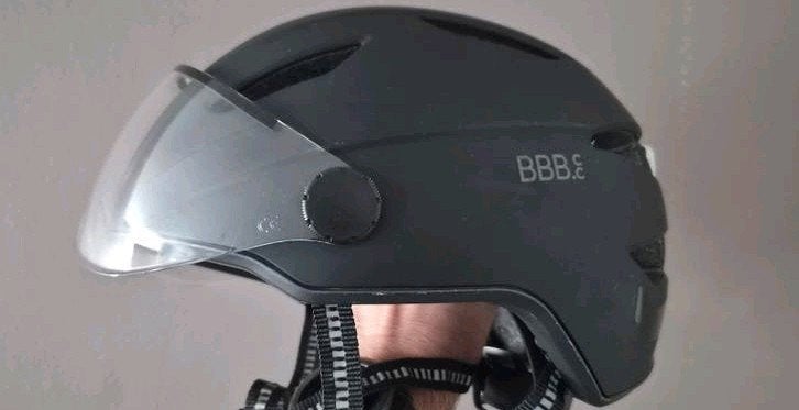Fietshelm met vizier en led licht, Fietsen en Brommers, Ophalen