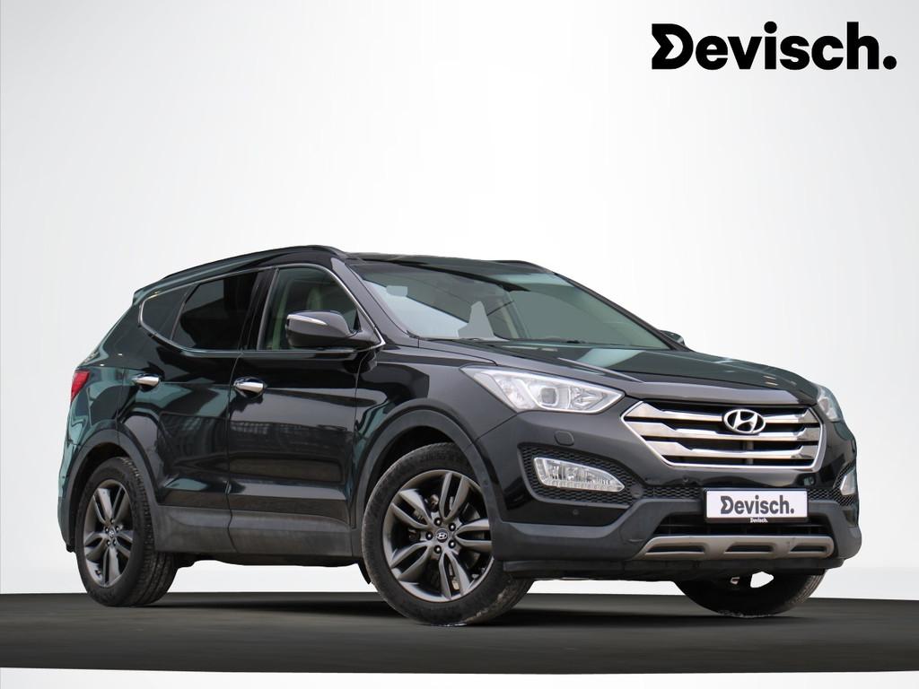 Hyundai Santa Fe 2.2CRDi Executive 4WD 197 PK *CAM*OPENDAK*T, Autos, Hyundai, Cuir, Euro 5, Beige, Entreprise