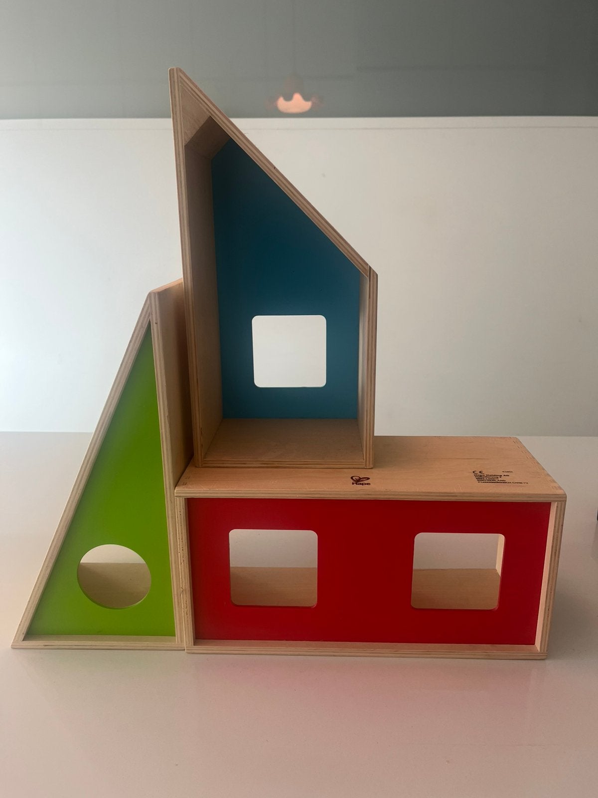 Hape geometrisch houten poppenhuis, Ophalen, Zo goed als nieuw, Poppenhuis