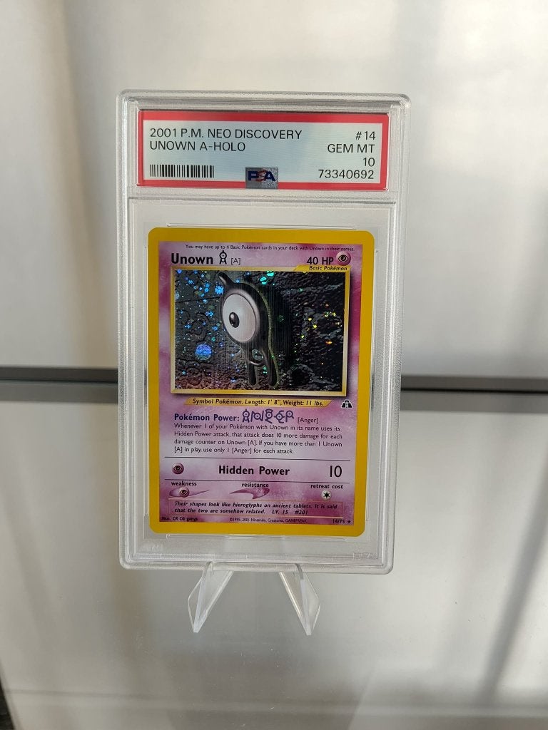 Unown A - holo - PSA 10, Hobby en Vrije tijd, Ophalen of Verzenden, Nieuw, Losse kaart, Foil