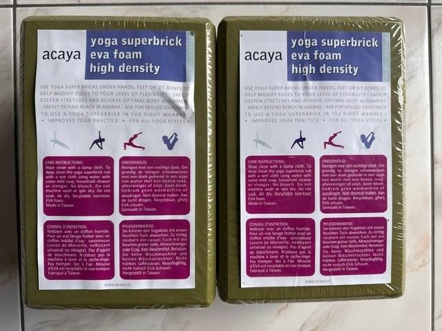 2x yogablok acaya nieuw (nr1898a), Sport en Fitness, Overige Sport en Fitness, Ophalen of Verzenden, Nieuw