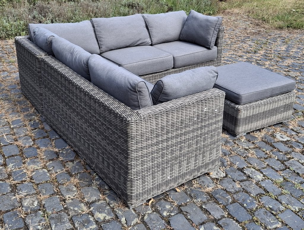 Loungeset Wicker inclusief kussens, Tuin en Terras, Ophalen, 5 zitplaatsen, Gebruikt, Bank