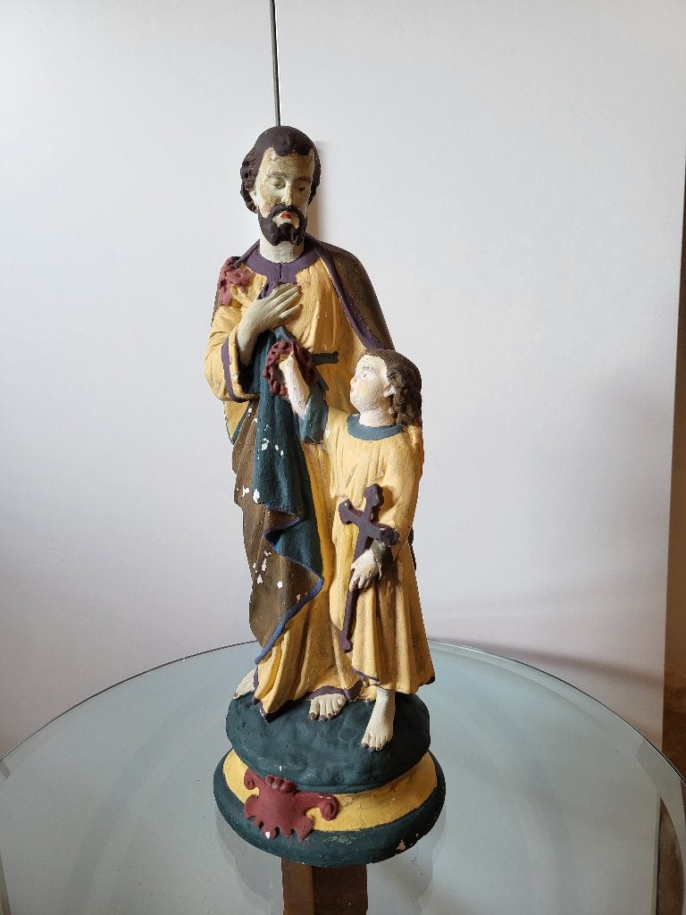 Gipsen beeld St. Jozef met kind, Ophalen