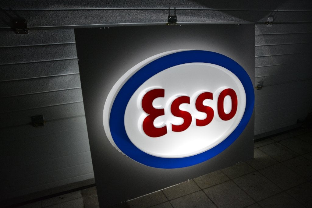 Esso tankstation lichtreclame lichtbak jaren 70 zeldzaam!, Ophalen, Zo goed als nieuw, Lichtbak of (neon) lamp