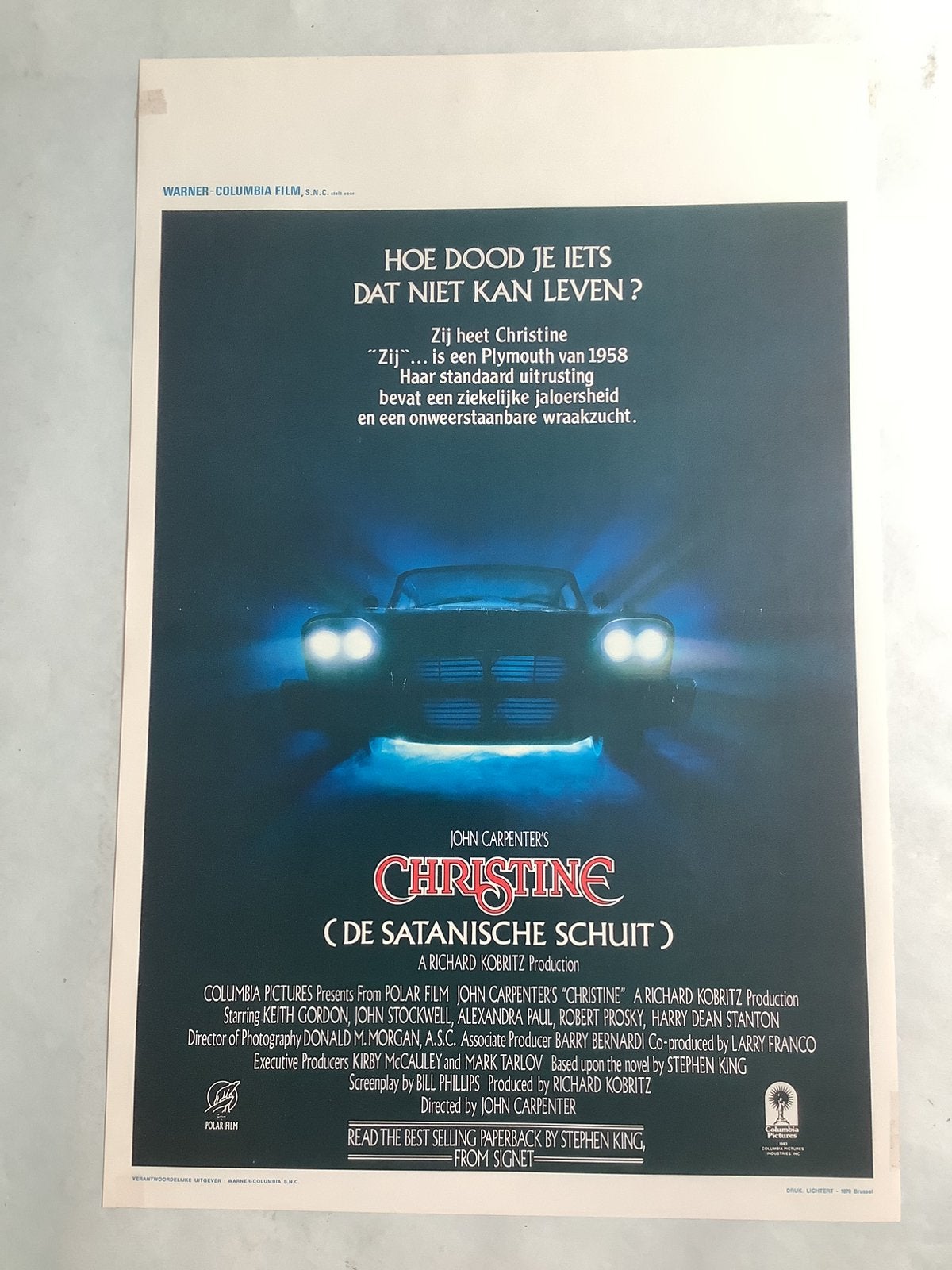 CHRISTINE   filmposter   36-54 cm   Used, Verzamelen, Posters, Ophalen, Zo goed als nieuw