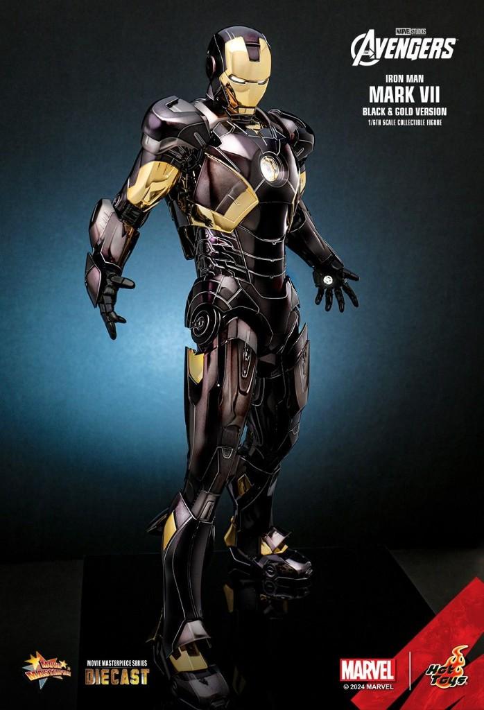 Hot Toys Iron Man Mark VII Black & Gold MMS741-D61, Collections, Enlèvement, Neuf, Humain