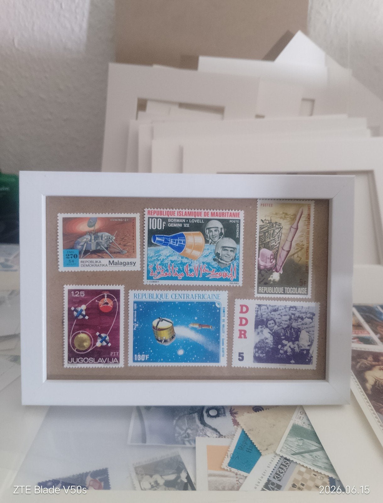 ruimtevaart postzegels postfrisch inglijst, Postzegels en Munten, Ophalen of Verzenden