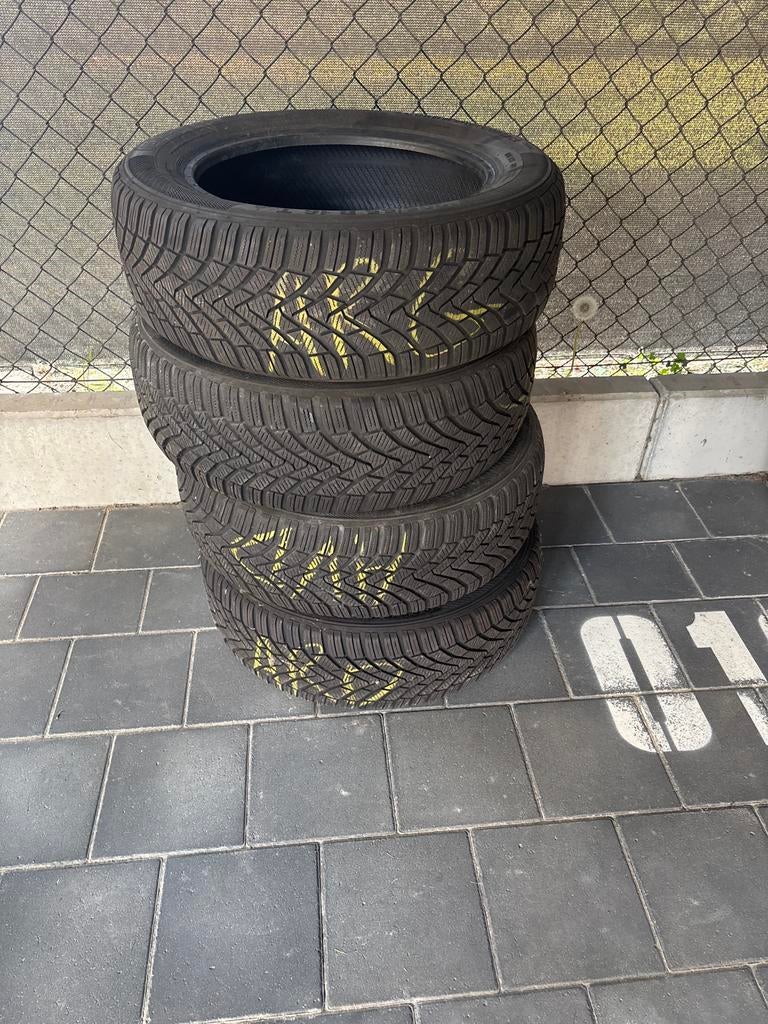 4 pneus  Continental ContiWinterTS850 – 205/55 R16 91T, Ophalen of Verzenden, Zo goed als nieuw