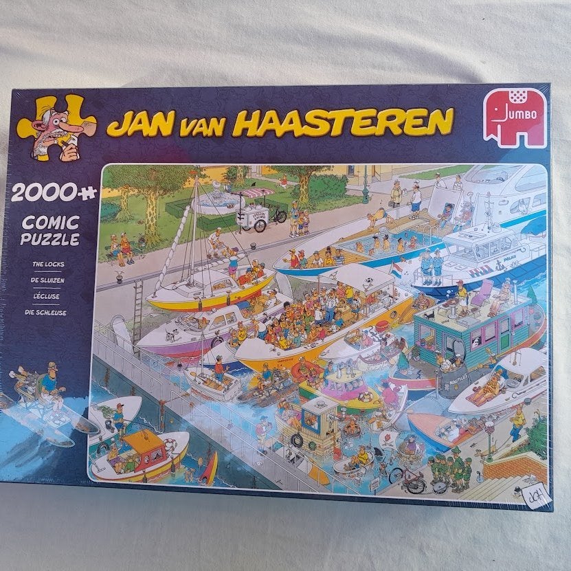 Jan van Haasteren 2000 stukjes puzzel."De sluizen", Ophalen of Verzenden, Meer dan 1500 stukjes, Nieuw