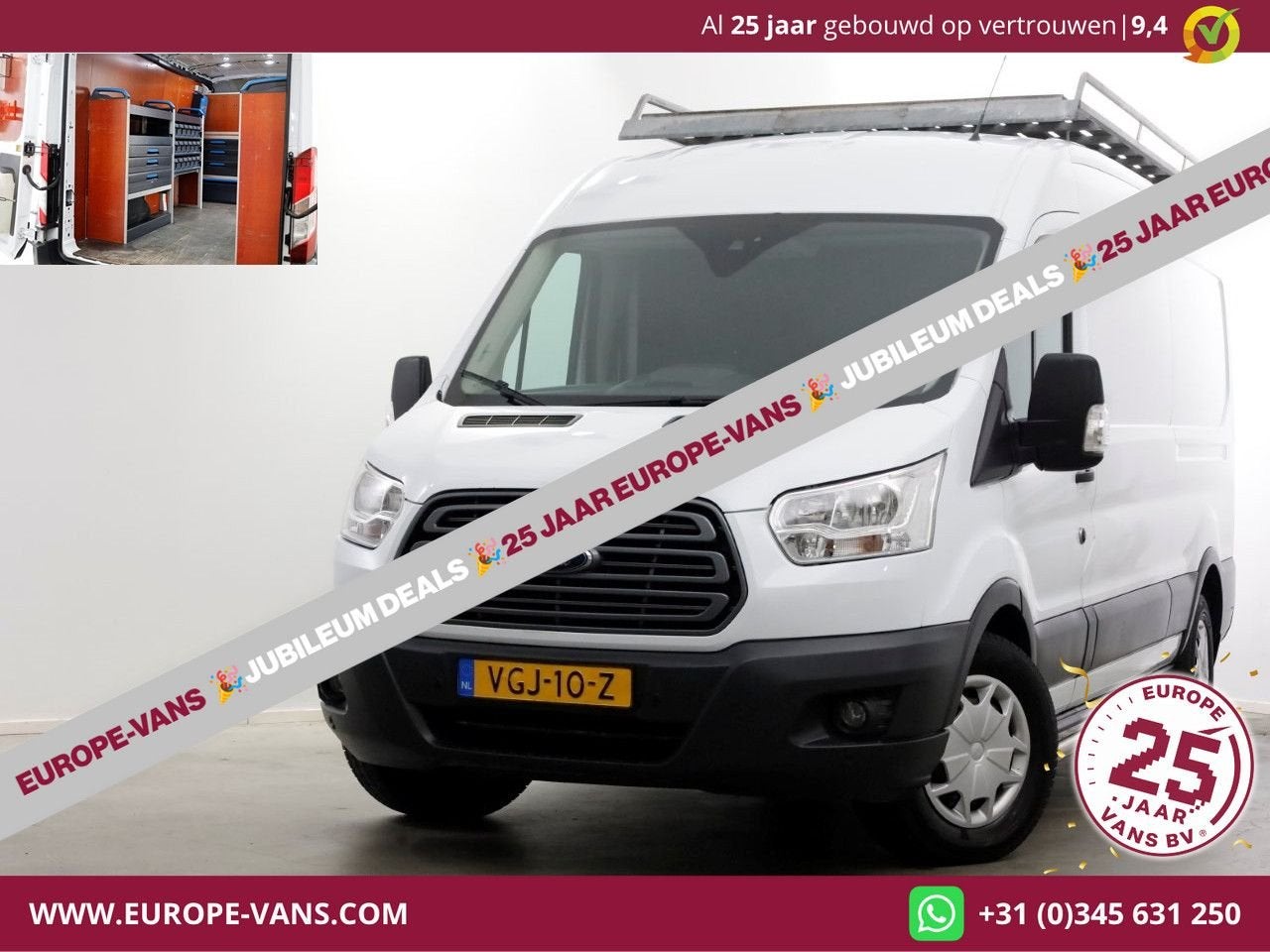 Ford Transit 350 2.0 TDCI 130pk L3H2 Trend Inrichting/230V/T, Parkeersensor, Wit, Bedrijf, Ford