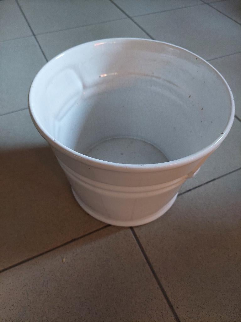 Porseleinen bloempot, Tuin en Terras, Bloempotten, Ophalen, Gebruikt, Rond, Balkon