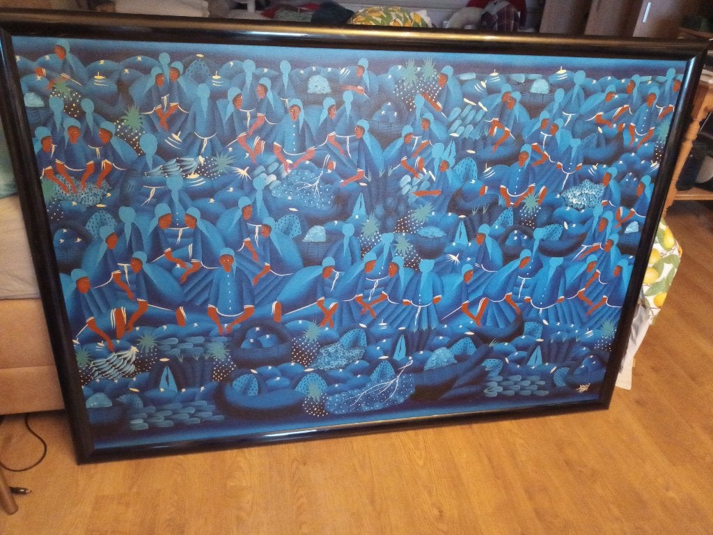 Schilderij , haitiaanse volkskunst, Enlèvement