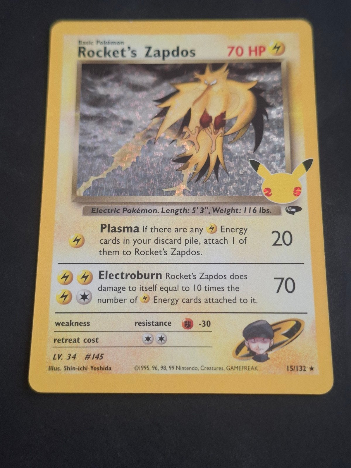 Carte Pokémon - Rocket's Zapdos 15/132 - Célébrations (à pro, Enlèvement ou Envoi