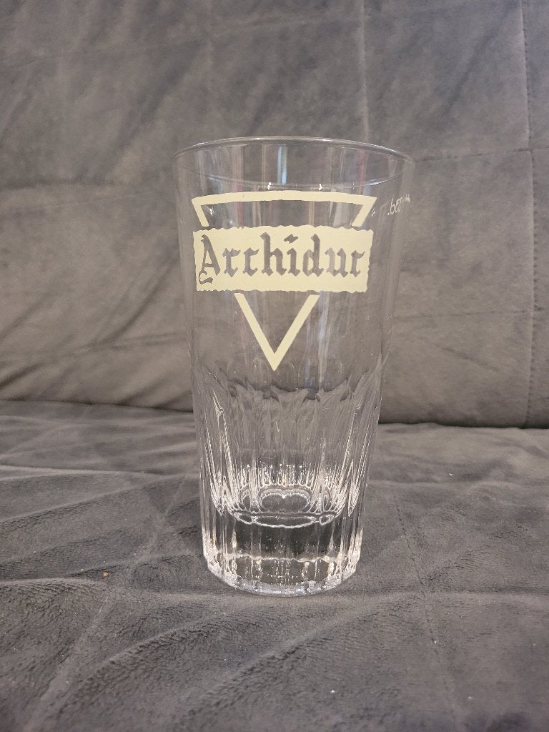 ancien verre bière Archiduc 33 cl, Enlèvement ou Envoi, Utilisé, Verre ou Verres, Autres marques