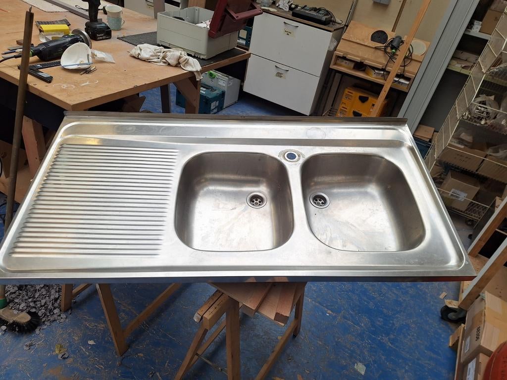 Evier de cuisine inox double bac Blanco, Gris, Moins de 100 cm, 100 à 150 cm, Enlèvement