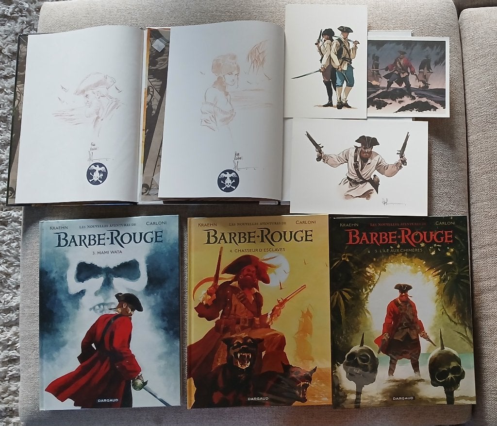 5 BD Barbe-Rouge 2 dédicaces EO Neufs Kraehn Carloni, Livres, Plusieurs BD, Enlèvement ou Envoi, Neuf