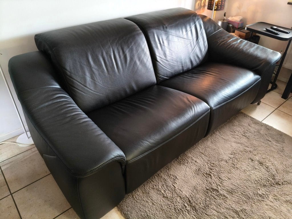 Lederen zetel "afzonderlijk instelbare zitplaatsen", Ophalen, 100 tot 125 cm, Lederen zetel "afzonderlijk instelbare zitplaatsen"