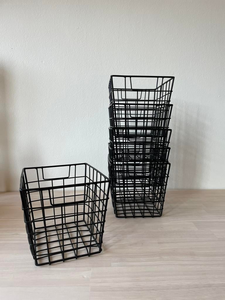 Zes metalen draadmandjes met handvat van H&M Home, Enlèvement, Comme neuf