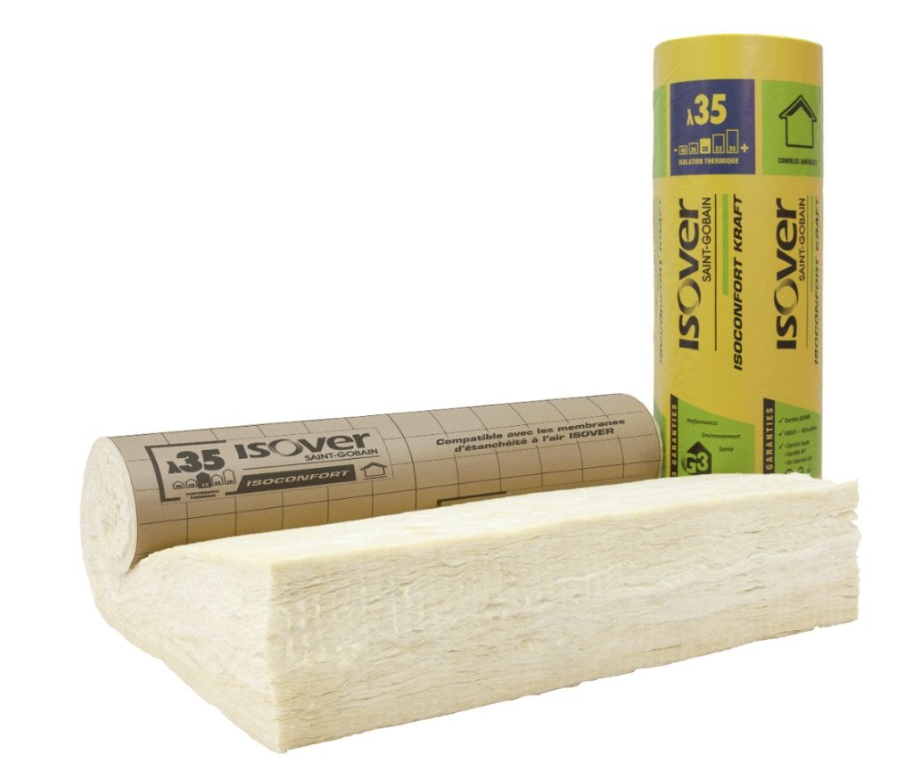 Laine de verre ISOVER 35 200mm (1.2x2.2m) neuve, Neuf, Laine de verre, Enlèvement, Isolation des murs
