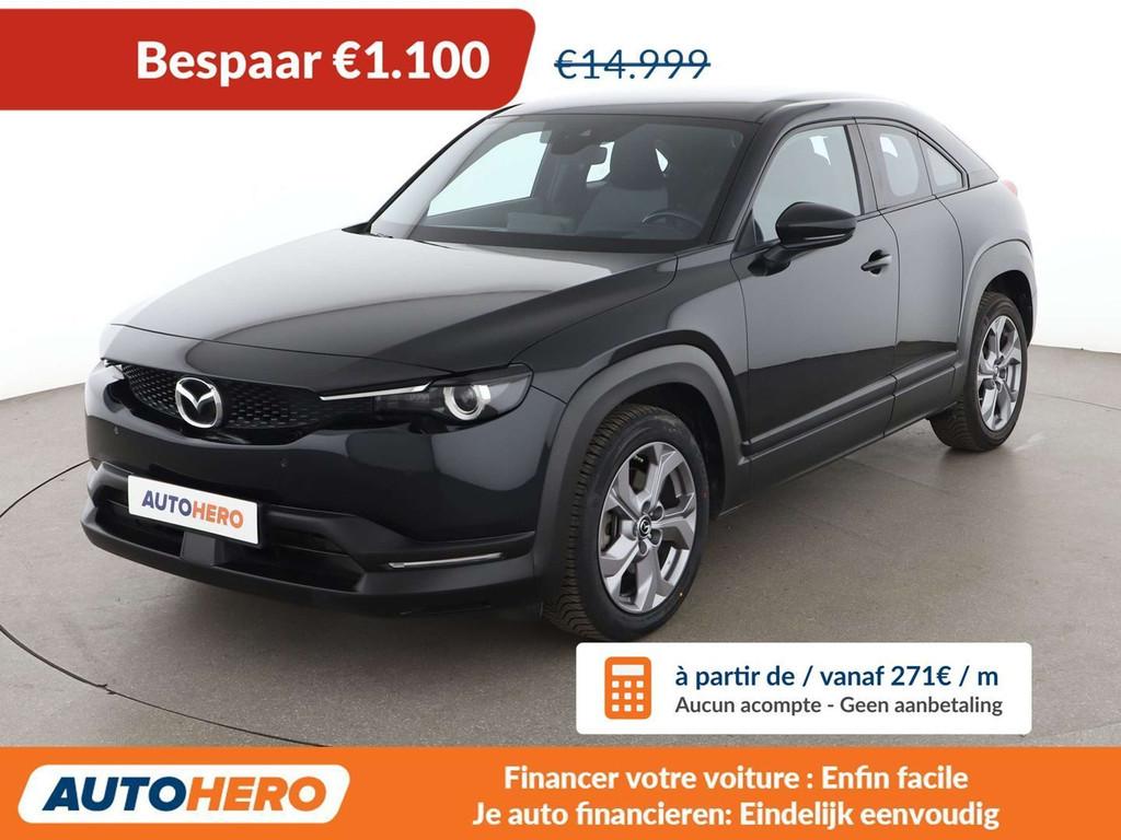 Mazda MX-30 e-Skyactiv 107 kW Evolution (bj 2021, automaat), Auto's, Stof, Gebruikt, Zwart, Elektrisch