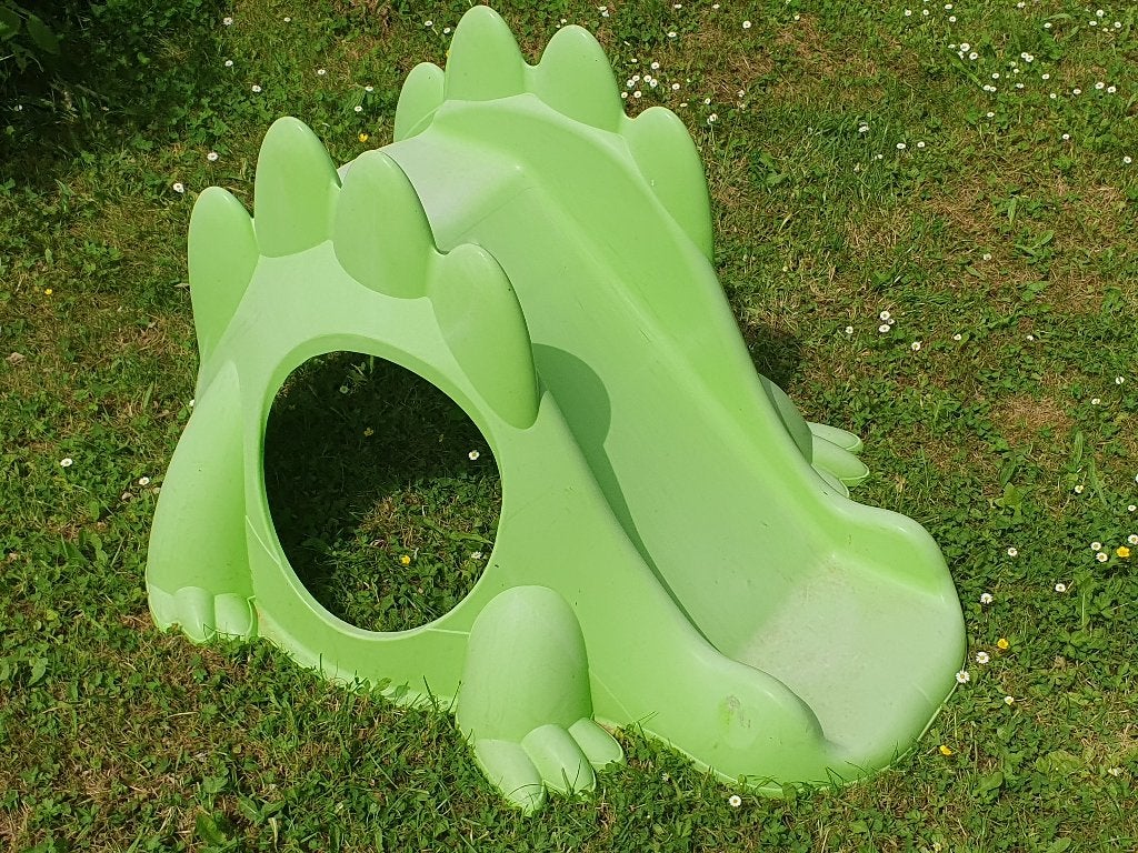Jeu d'extérieur - Toboggan dinosaure vert, Enfants & Bébés, Enlèvement, Utilisé, Toboggan