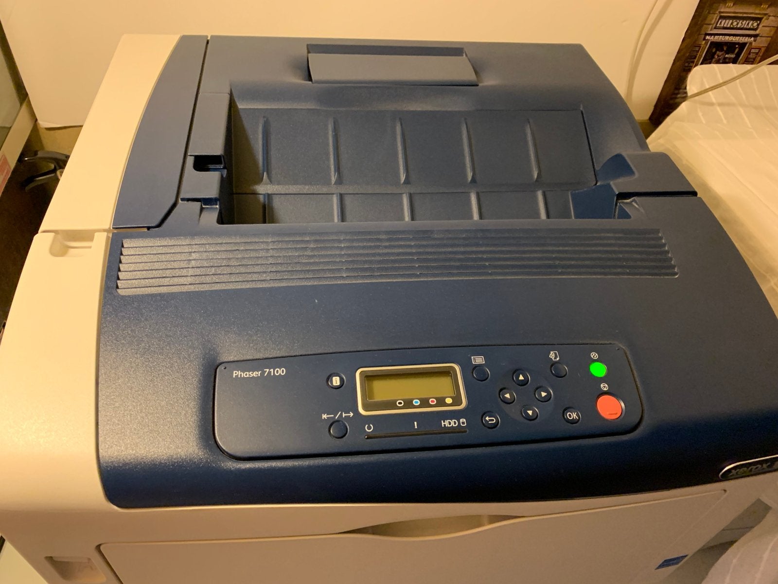 Laser kleuren netwerkprinter XEROX Phaser 7100 met 2 lades, Ophalen, Zo goed als nieuw, Printer